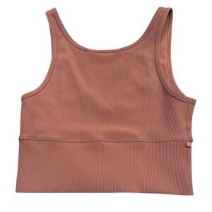 Lululemon‎ Power Pivot Ribbed Spiced Chai Cropped Tank Reversible Contouring 2